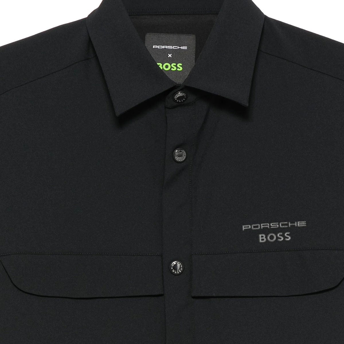 HUGO BOSS｜Porsche x BOSS エンボスロゴ シャツ｜トップス｜ブラック