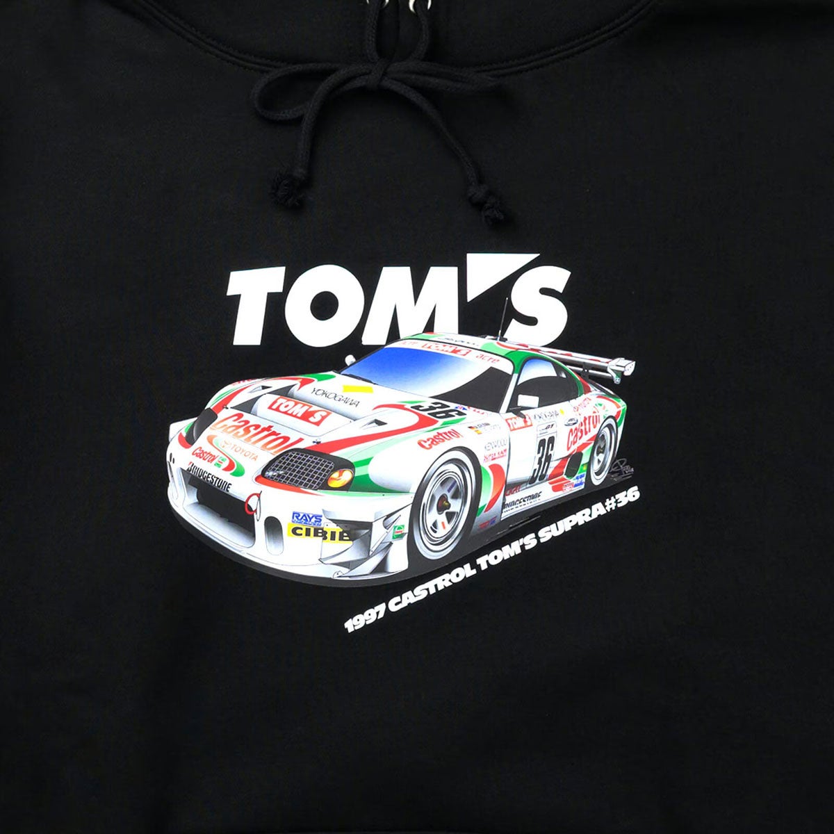 TOM'S｜カストロールスープラデザインパーカー｜フーディ｜ブラック
