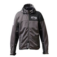 56design｜クォーター メッシュ パーカー｜アウター｜マットグレー×ブラック