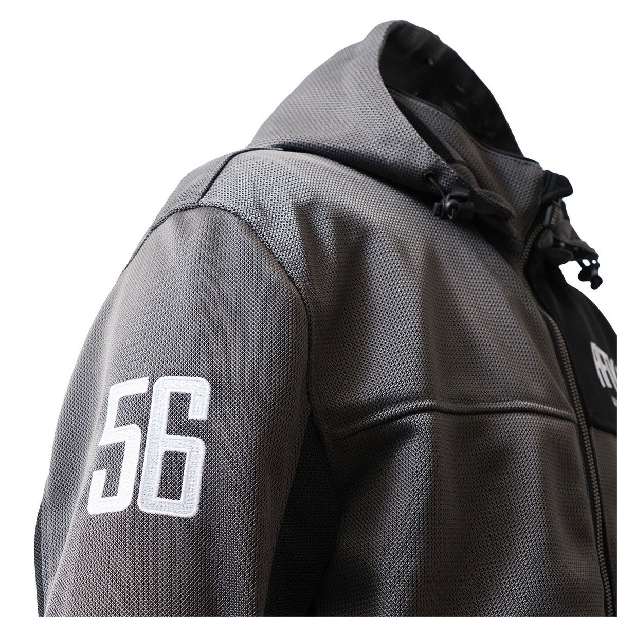 56design｜クォーター メッシュ パーカー｜アウター｜マットグレー×ブラック