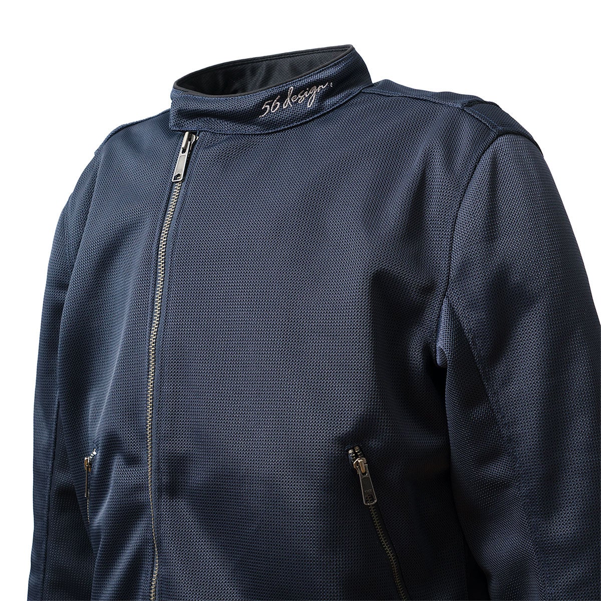 56design｜シグネチャー メッシュ ライダース｜アウター｜ダークネイビー