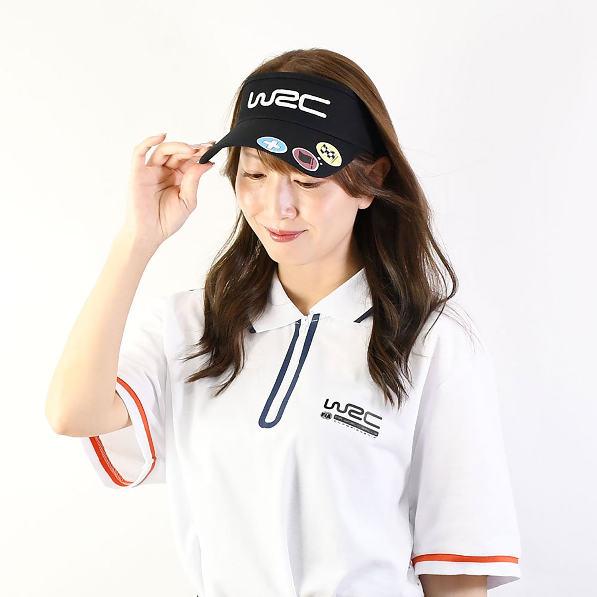 WRC｜WRCサンバイザー｜帽子｜ブラック｜モデル着用
