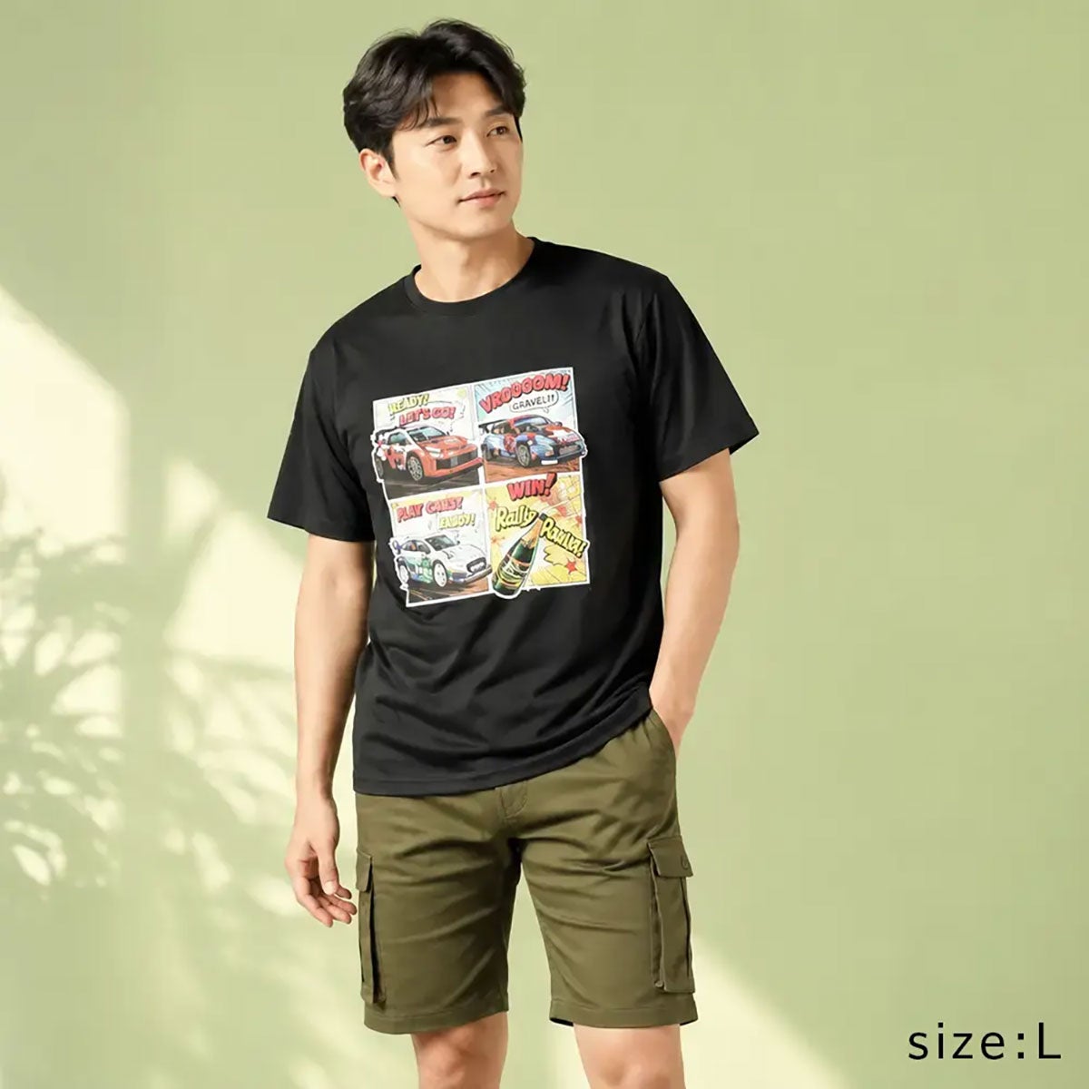 WRC｜WRC カーゴショートパンツ｜パンツ｜オリーブ｜モデル着用