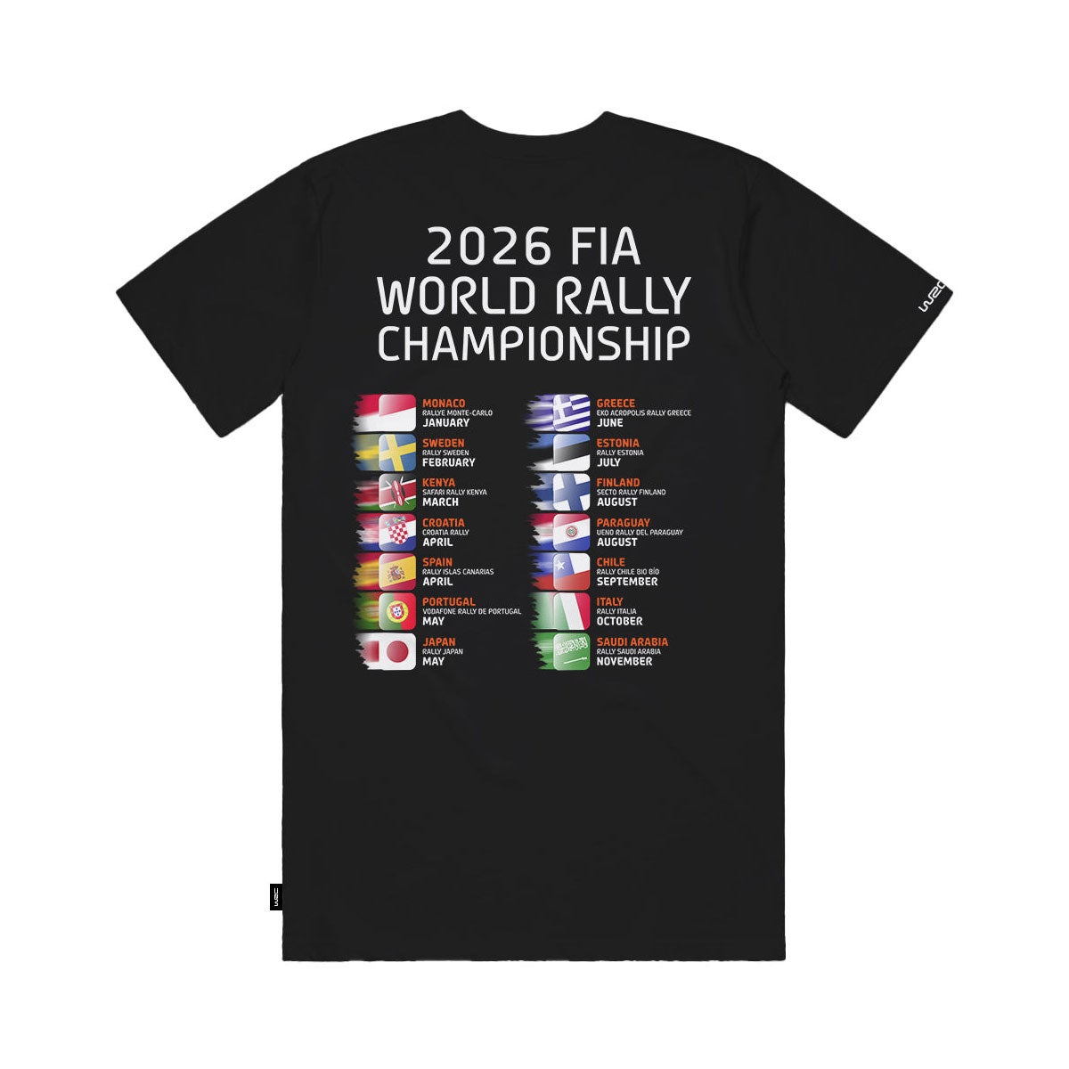 WRC｜WRC グラフィックカレンダーTシャツ｜Tシャツ｜ブラック