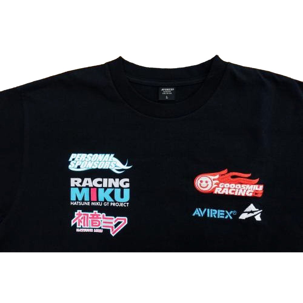 GOODSMILE RACING｜2026 GSR×AVIREX チームウェア レプリカ TEE｜Tシャツ｜ブラック