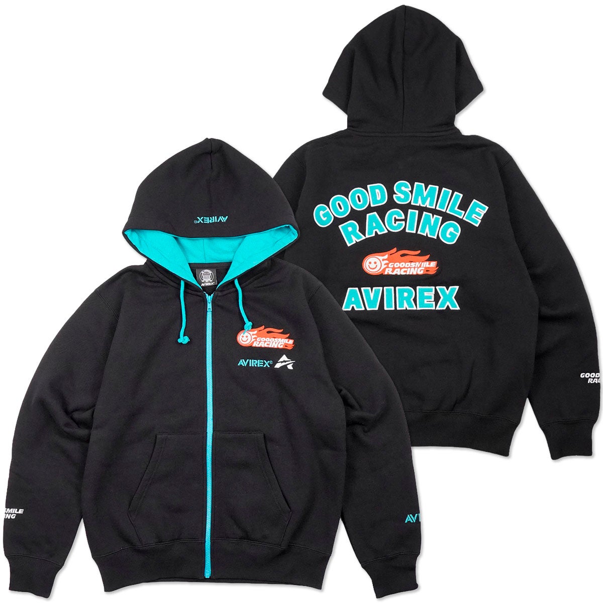 GOODSMILE RACING｜2026 GSR×AVIREX チームウェア SWEAT ZIP HOODIE｜Tフーディ