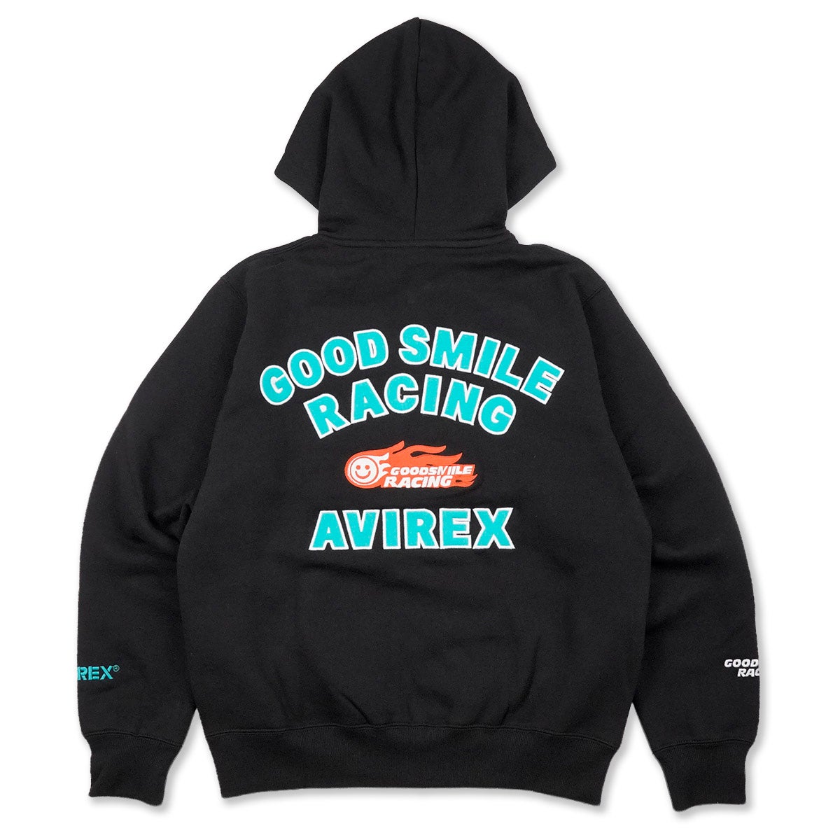 GOODSMILE RACING｜2026 GSR×AVIREX チームウェア SWEAT ZIP HOODIE｜Tフーディ｜ブラック
