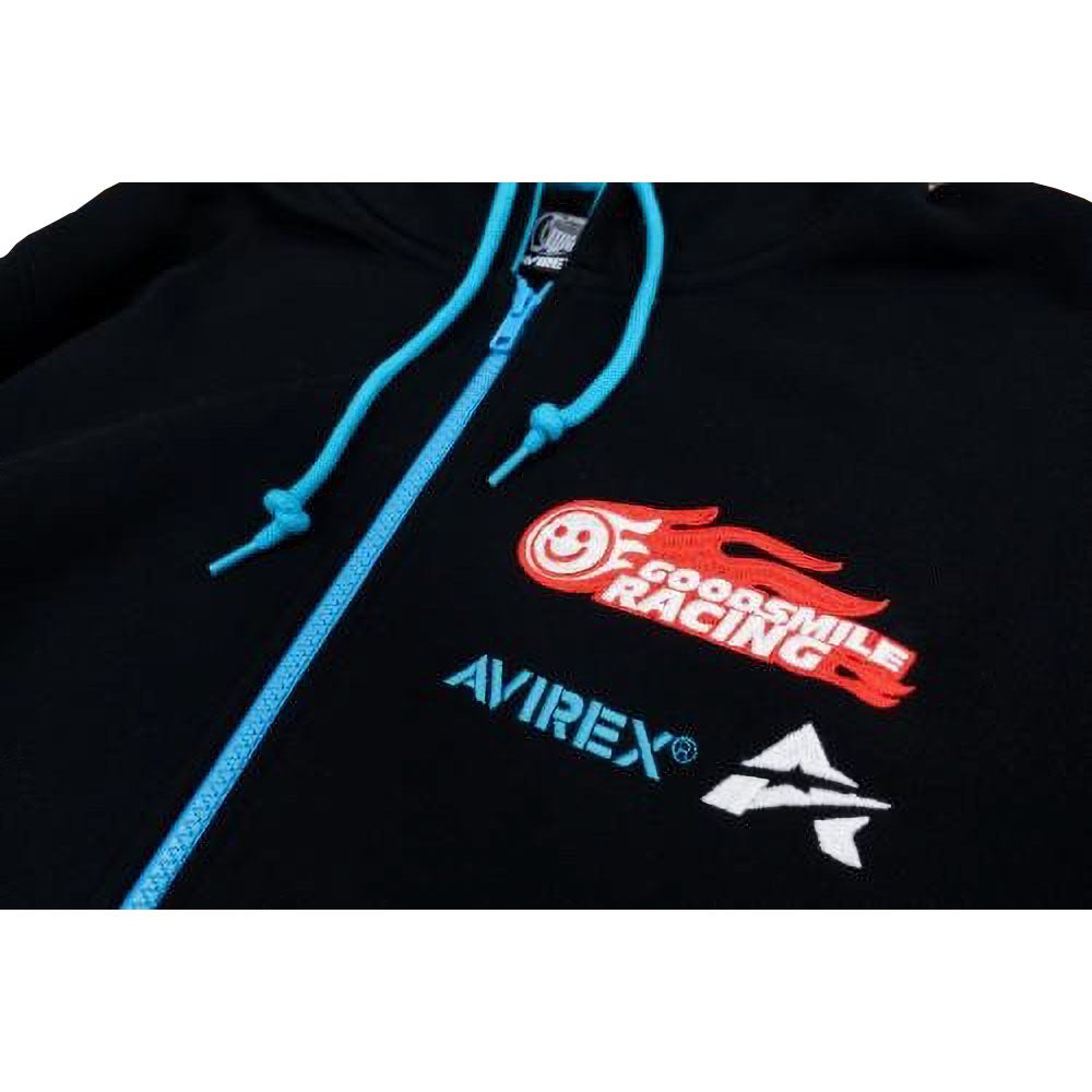 GOODSMILE RACING｜2026 GSR×AVIREX チームウェア SWEAT ZIP HOODIE｜Tフーディ｜ブラック