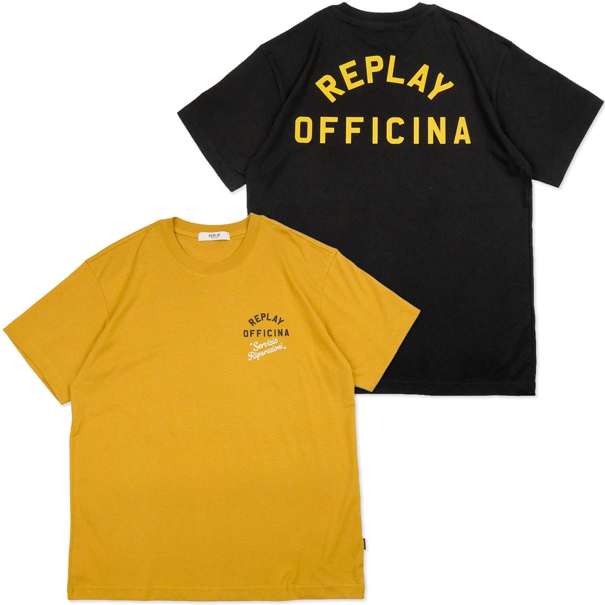 REPLAY｜レギュラーフィット オフィチーナ Tシャツ｜Tシャツ｜マスタード