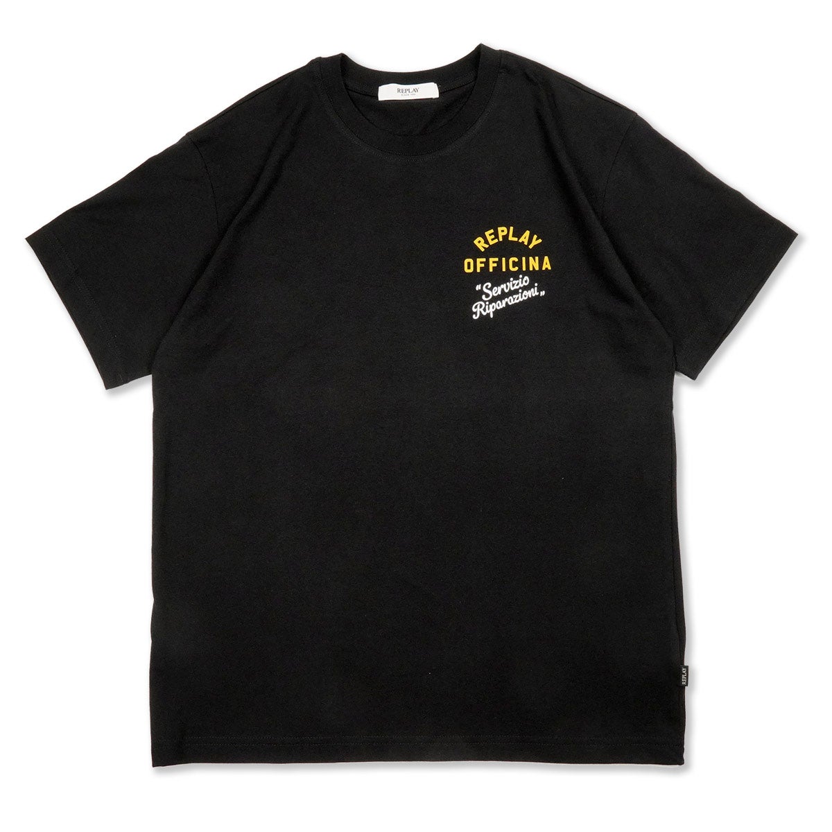 REPLAY｜レギュラーフィット オフィチーナ Tシャツ｜Tシャツ｜ブラック