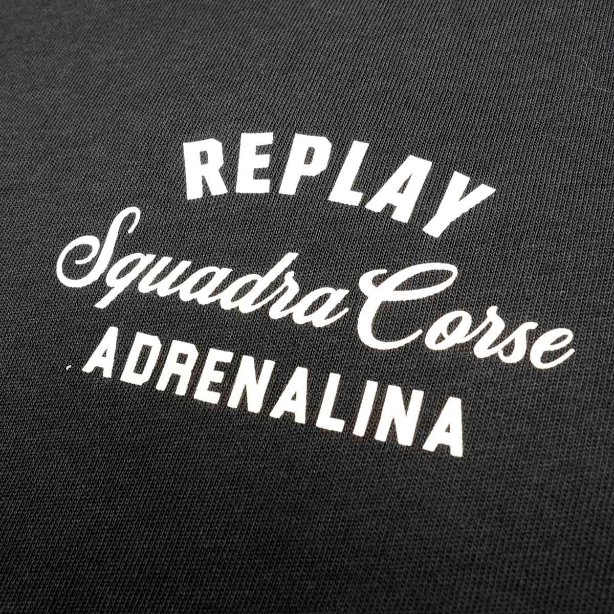 REPLAY｜レギュラーフィット モトリカビ Tシャツ｜Tシャツ｜ブラック