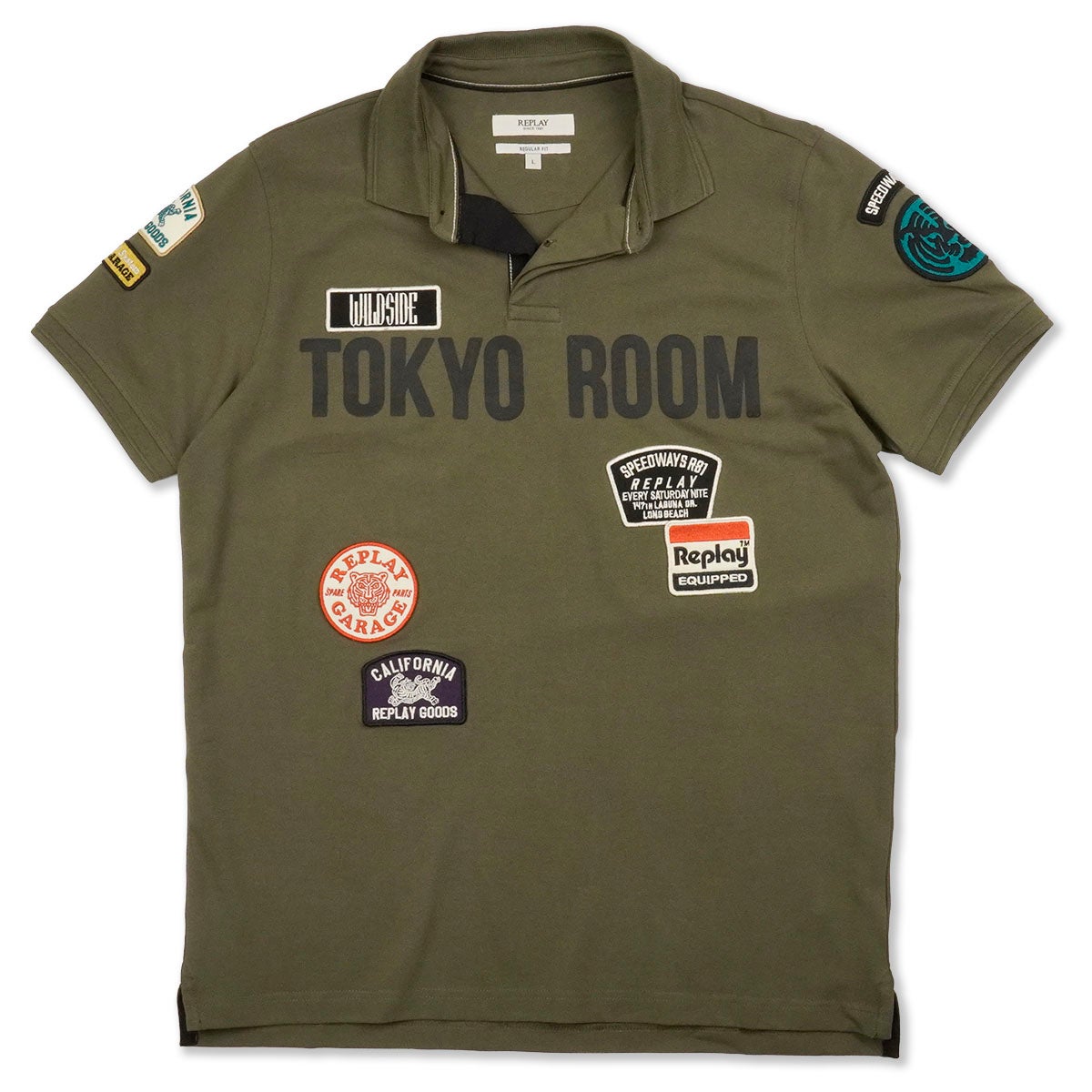 REPLAY｜レギュラーフィット トウキョウ ルーム S/S ポロシャツ｜Tポロシャツ｜アイビーグリーン