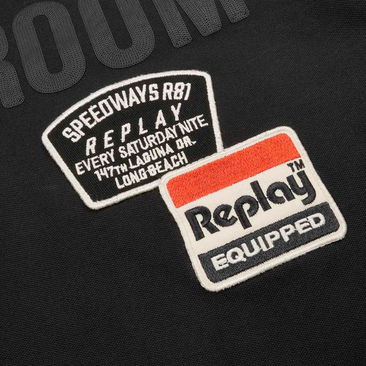 REPLAY｜レギュラーフィット トウキョウ ルーム S/S ポロシャツ｜Tポロシャツ｜ブラック