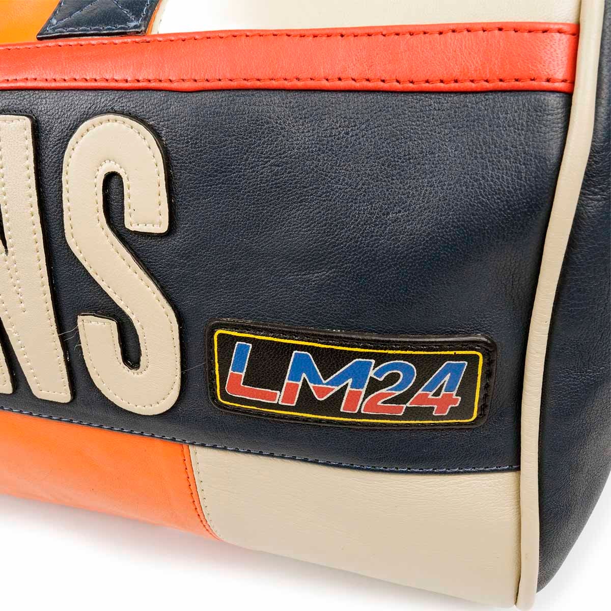 CLASSIC LEGEND MOTORS｜UNIOR レザー ボストンバッグ Young Timer コレクション｜ボストンバッグ｜エクリュ/ネイビー/オレンジ