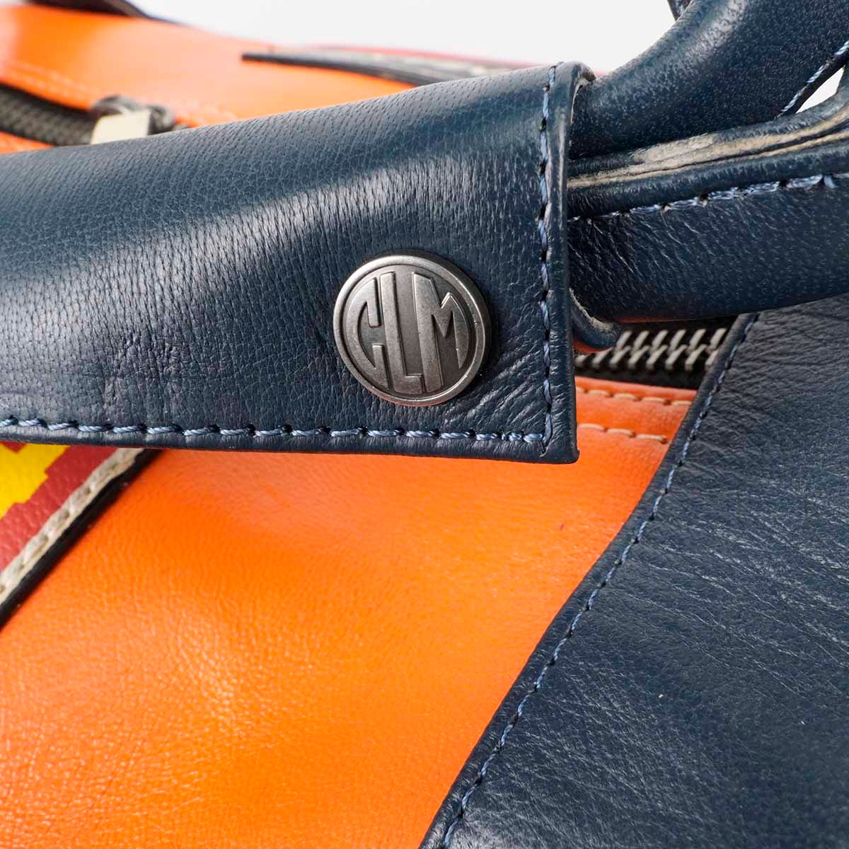 CLASSIC LEGEND MOTORS｜UNIOR レザー ボストンバッグ Young Timer コレクション｜ボストンバッグ｜エクリュ/ネイビー/オレンジ