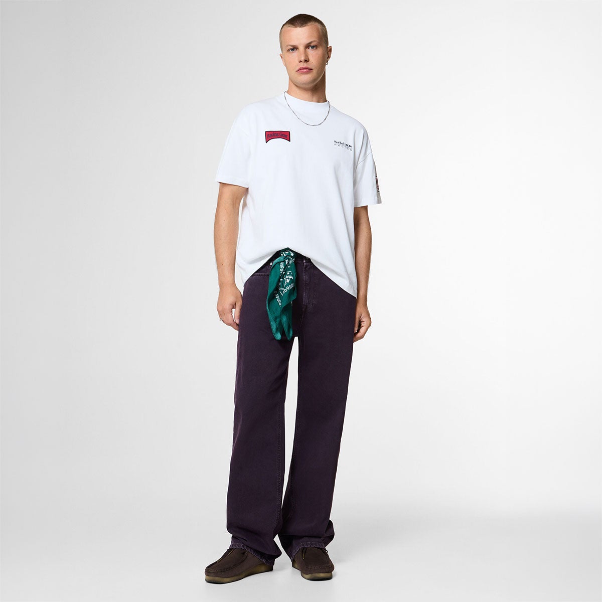Pepe Jeans｜ぺぺ×レッドブル メンズ スピード Tシャツ｜Tシャツ｜ホワイト｜モデル着用
