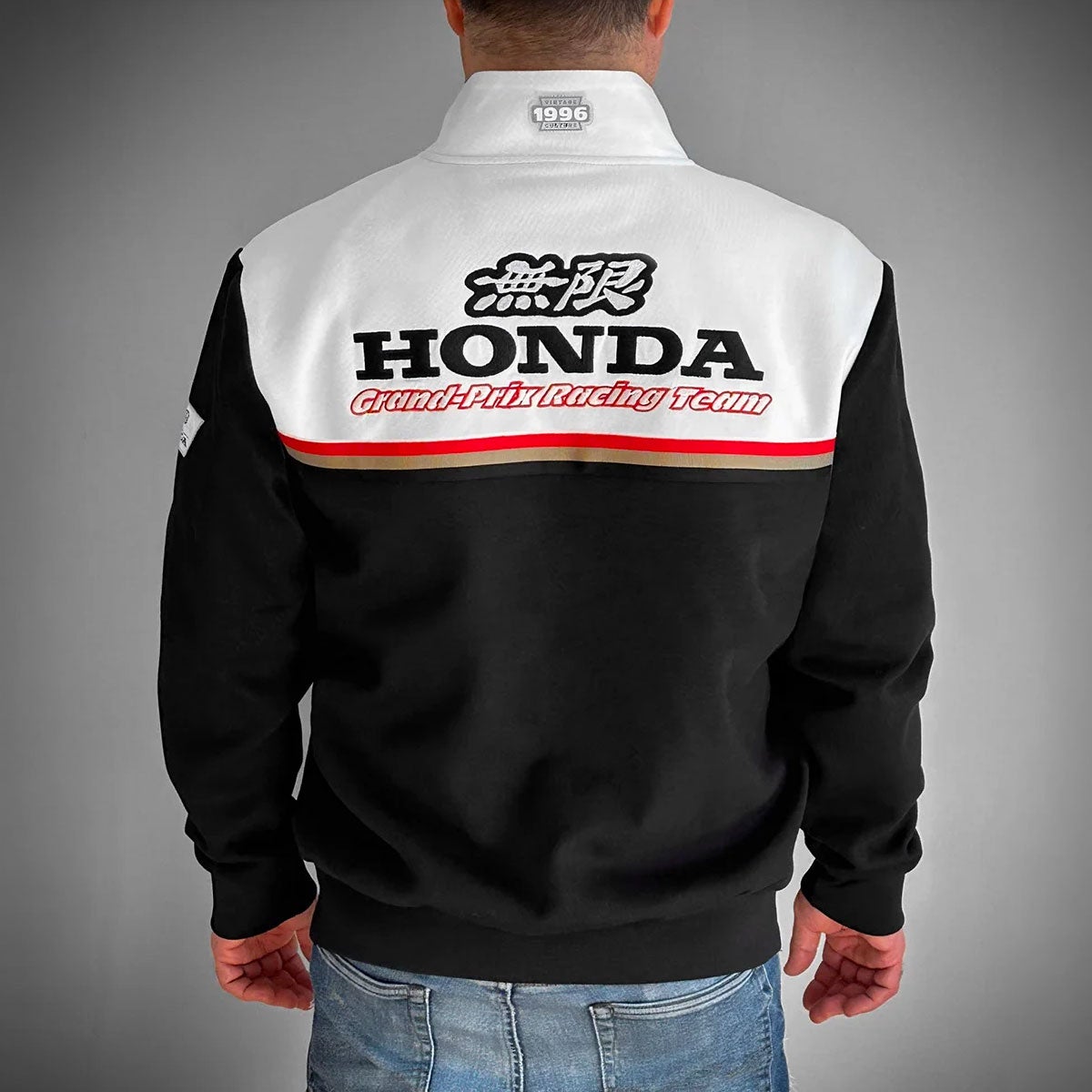 Honda Vintage Culture｜1996 無限ホンダ グランプリ レーシングチーム ライトジャケット｜アウター｜ブラック×ホワイト｜モデル着用