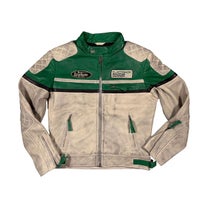 Warson Motors｜フラットトラック レザー ジャケット｜アウター｜ホワイト×グリーン