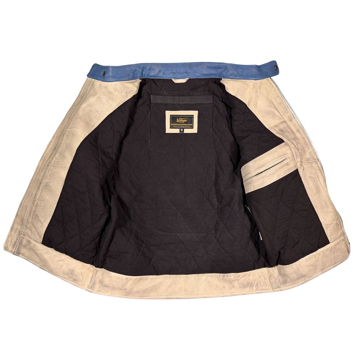 Warson Motors｜フラットトラック レザー ジャケット｜アウター｜ホワイト×ブルー