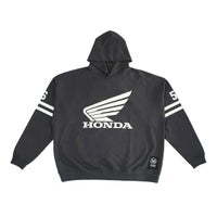 56design｜Honda x 56design ビッグシルエット パーカー｜フーディ｜アッシュブラック×ホワイト｜モデル着用