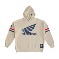 56design｜Honda x 56design ビッグシルエット パーカー｜フーディ｜ライトグレー×ネイビー×レッド