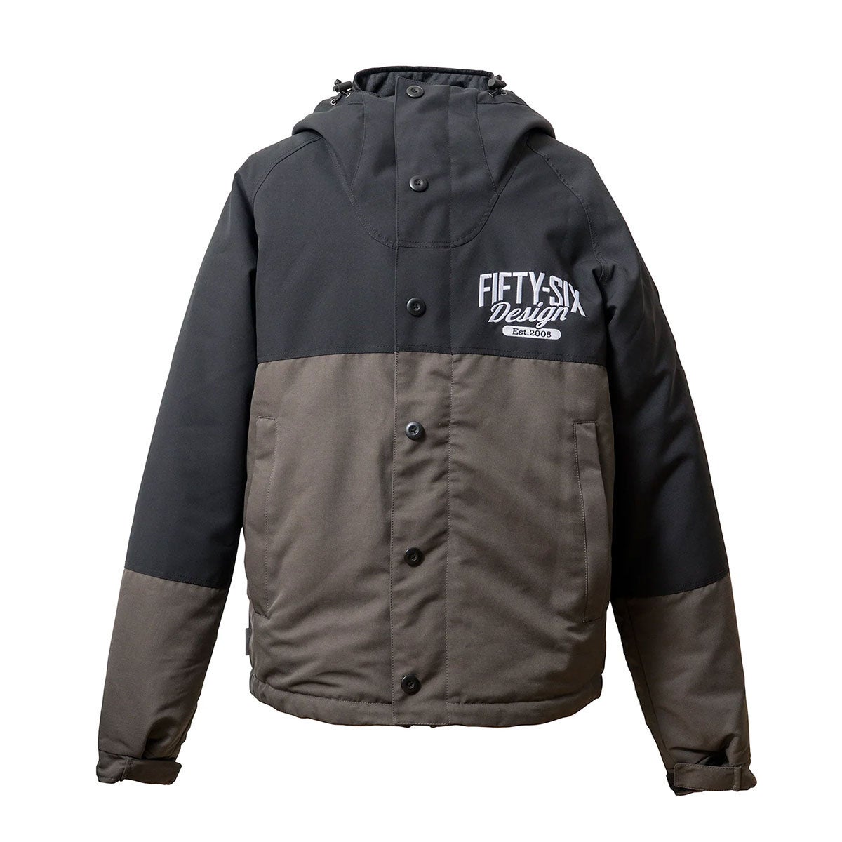 56design｜バイカラー ウォーム ジャケット｜アウター｜ブラック×チャコール
