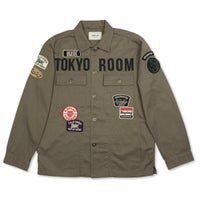 REPLAY｜TOKYO ROOM カスタムパッチ アーミーシャツジャケット｜アウター｜アイビーグリーン