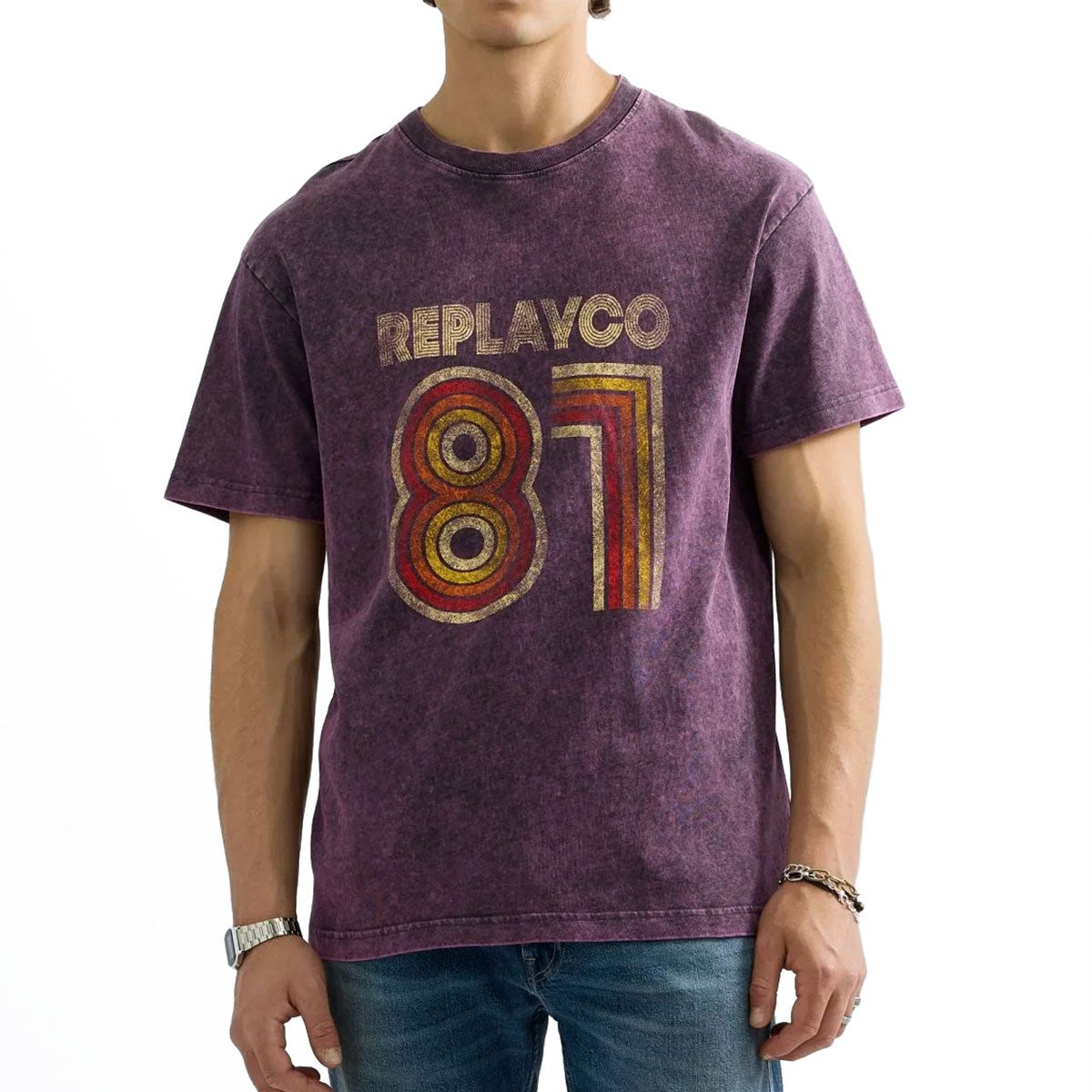 REPLAY｜レギュラーフィットエイティーズ Tシャツ｜トップス｜オーキッド