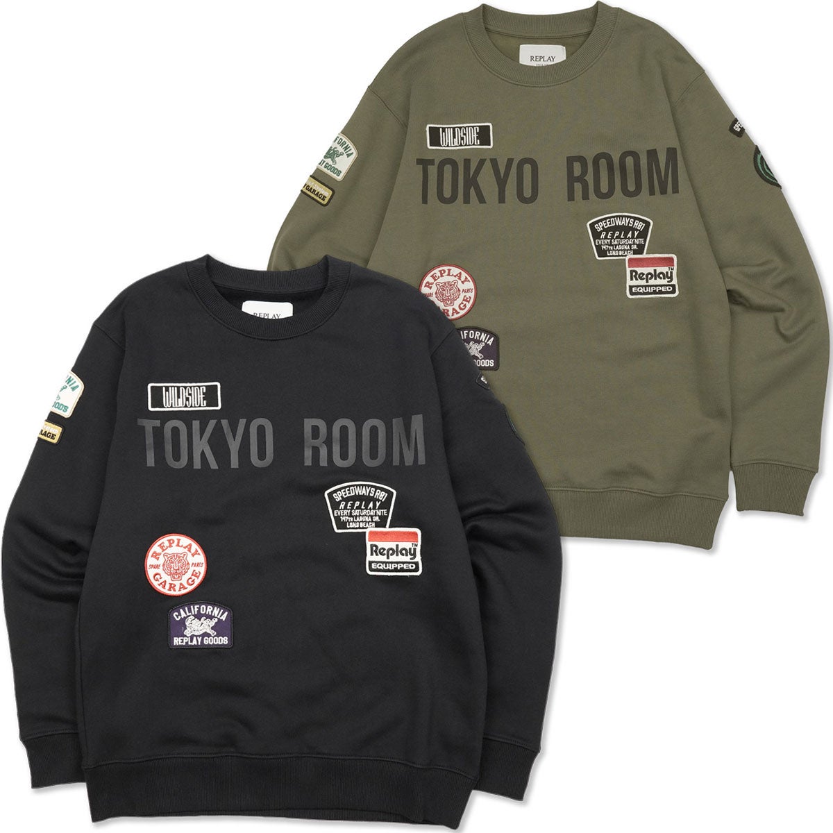REPLAY｜TOKYO ROOM カスタムパッチ スウェットシャツ｜トップス