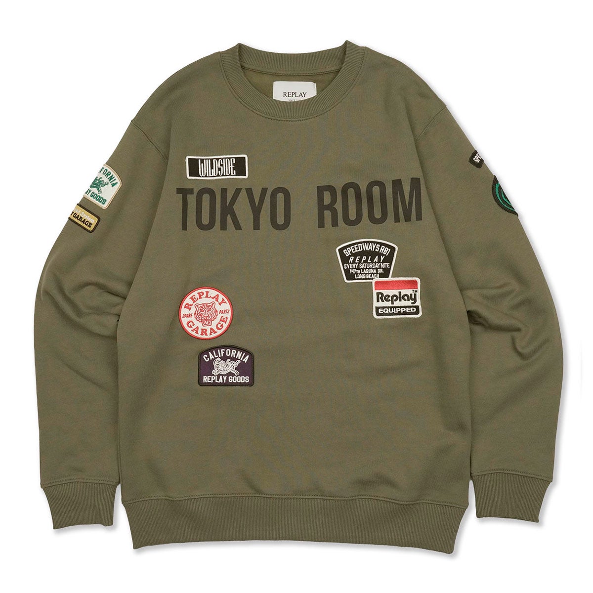 REPLAY｜TOKYO ROOM カスタムパッチ スウェットシャツ｜トップス｜アイビーグリーン
