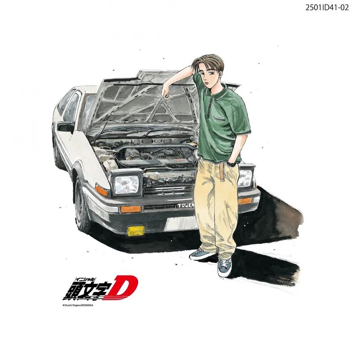 頭文字D｜頭文字D 藤原拓海とAE86 Tシャツ イニD イニシャルD｜ウェア｜ホワイト