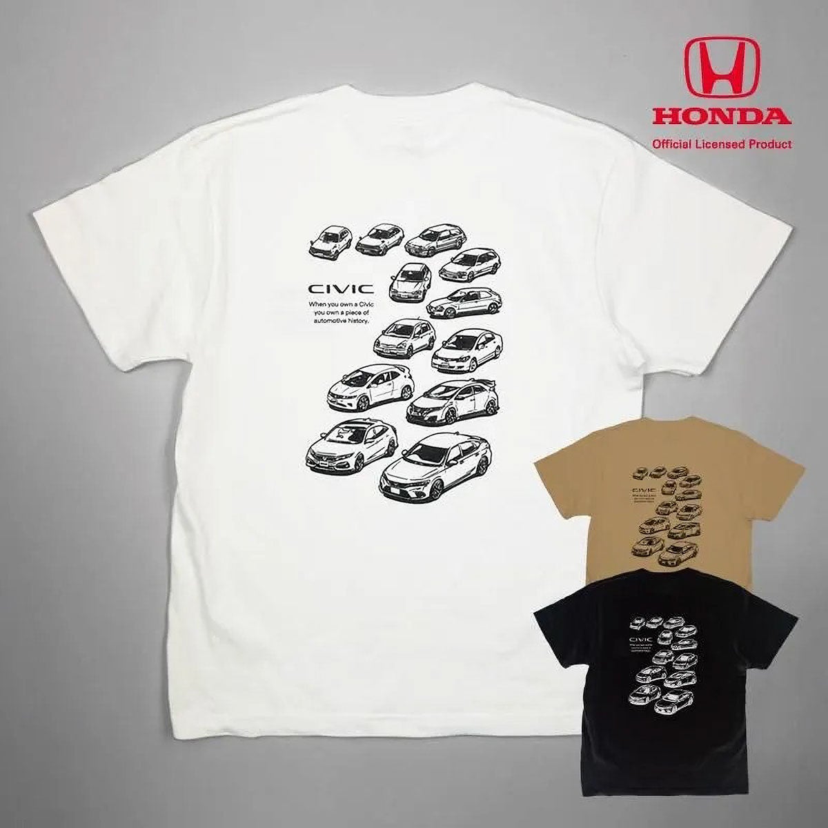 ONWORKS｜ホンダ シビック HONDA CIVIC HISTORY Tシャツ｜ウェア