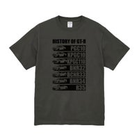 ONWORKS｜日産 NISSAN HISTORY OF GT-R Tシャツ｜ウェア｜スモークグレー