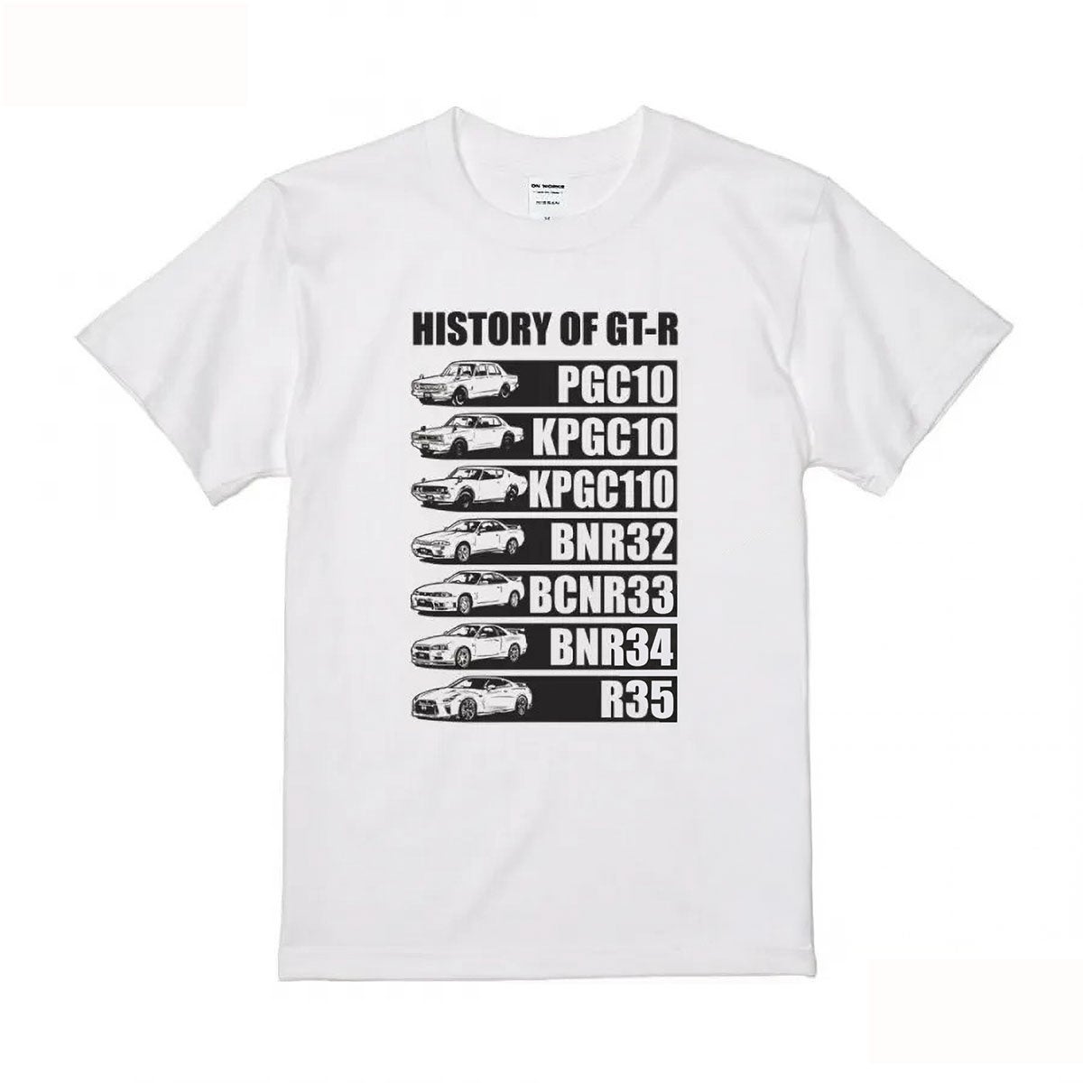 ONWORKS｜日産 NISSAN HISTORY OF GT-R Tシャツ｜ウェア｜ホワイト