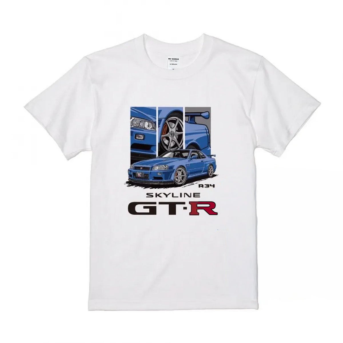 ONWORKS｜日産 NISSAN SKYLINE GT-R (R34) Tシャツ｜ウェア｜ホワイト