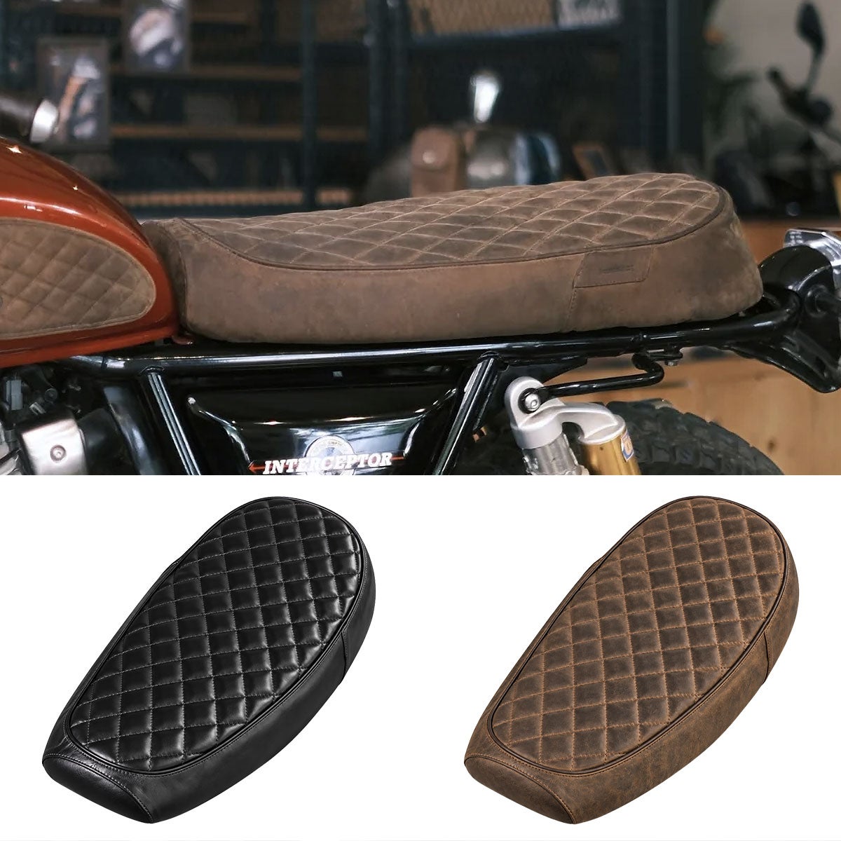 Trip Machine｜レザーシートカバー for ロイヤル・エンフィールド Interceptor 650｜雑貨