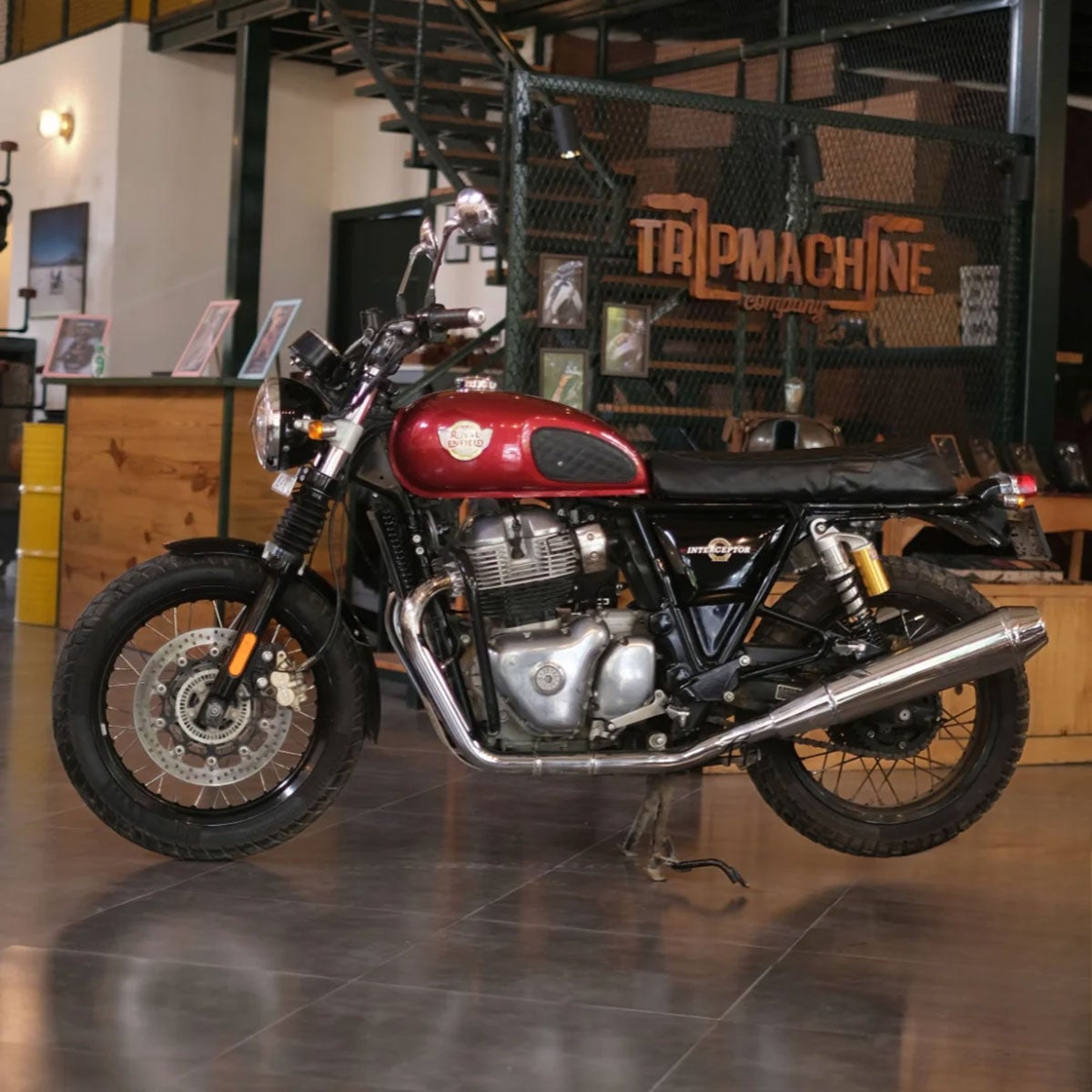 Trip Machine｜レザーシートカバー for ロイヤル・エンフィールド Interceptor 650｜雑貨｜ブラック