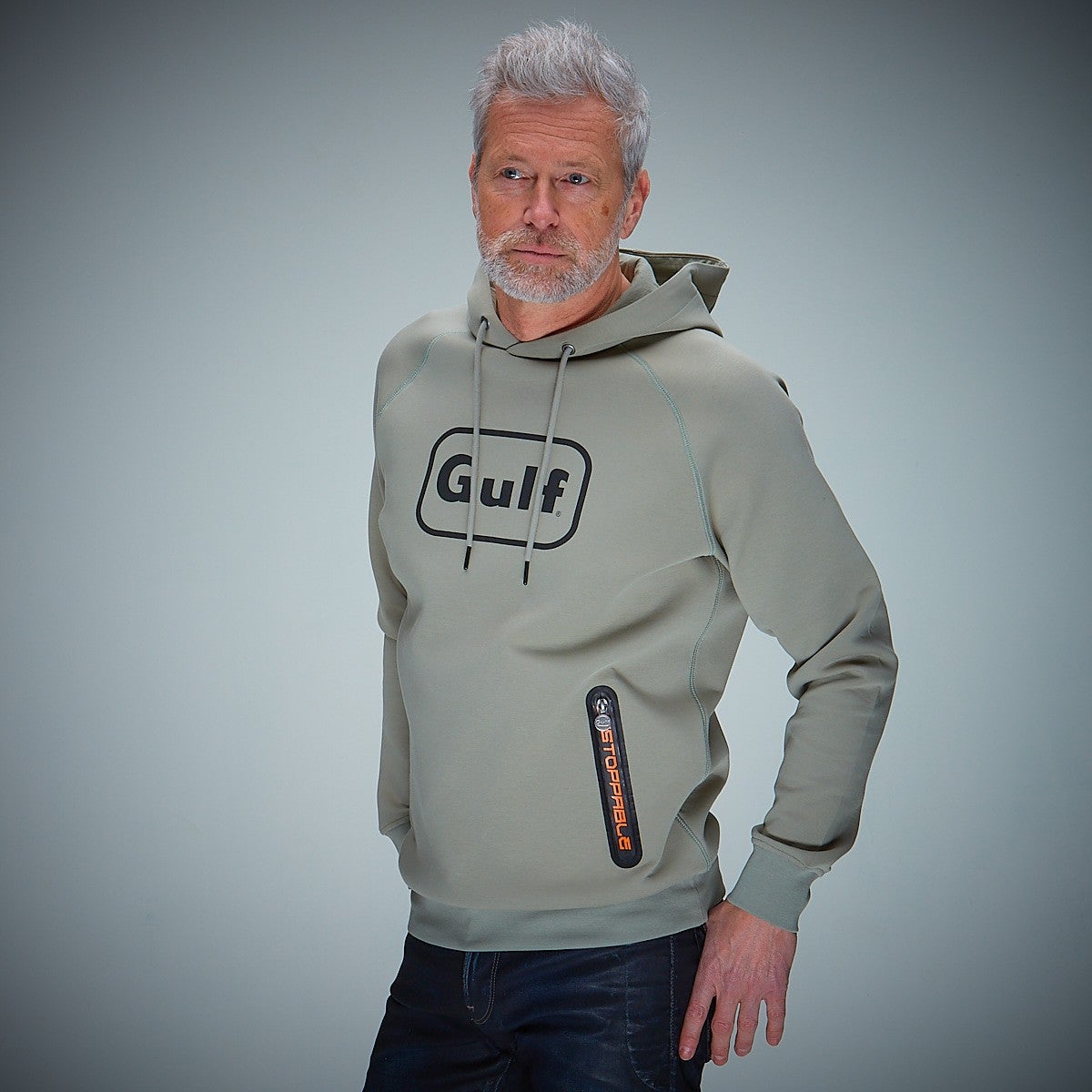 GULF｜ガルフ ストレッチ フーディ｜ウェア｜オリーブ｜モデル着用