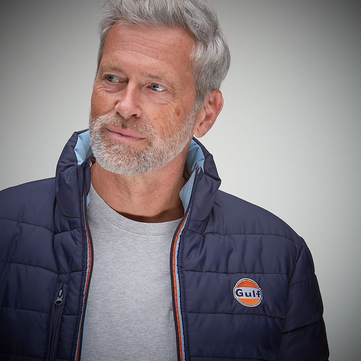 GULF｜ガルフ リバーシブル ジャケット｜アウター｜ライトブルー｜モデル着用