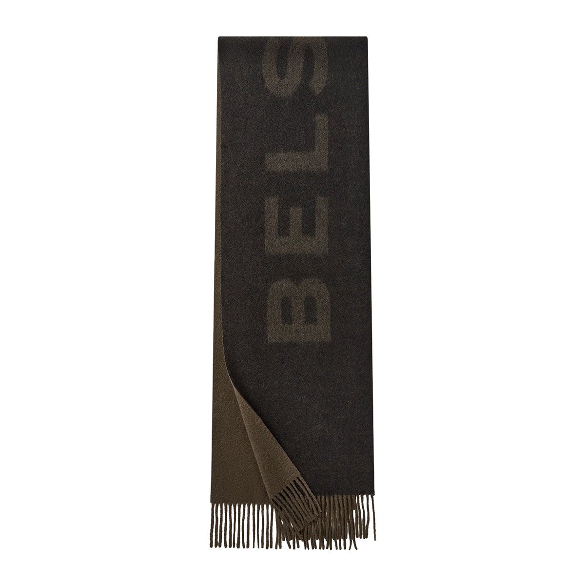 BELSTAFF｜ロゴ スカーフ｜雑貨｜ブラック×オリーブ