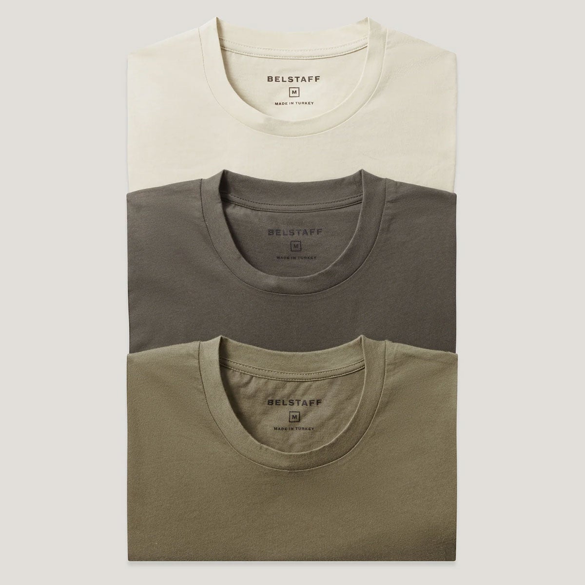 BELSTAFF｜3パック Tシャツ｜トップス｜オリーブ/カーキ/ストーン