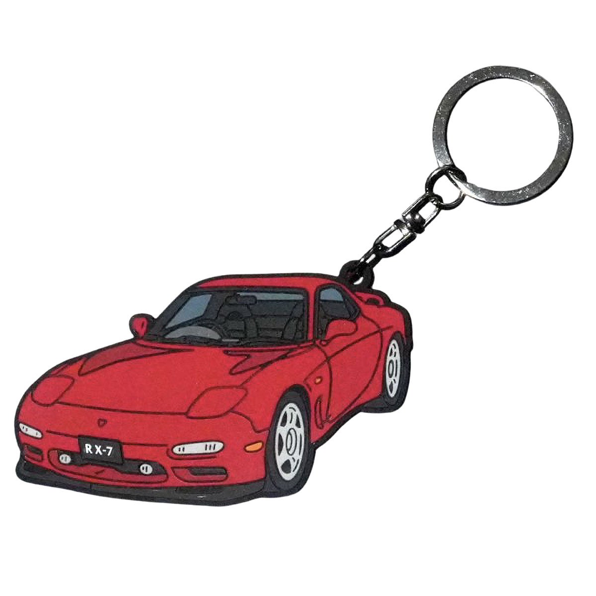 MZRacing｜LoveRotary RX-7　FDラバーキーホルダー｜キーホルダー｜レッド