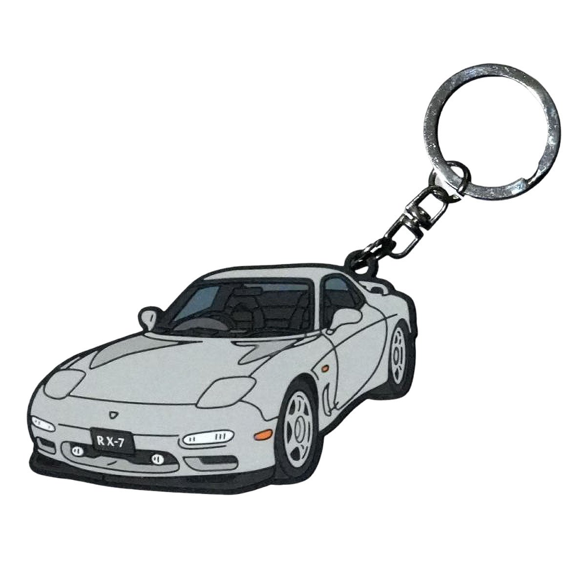 MZRacing｜LoveRotary RX-7　FDラバーキーホルダー｜キーホルダー｜グレー