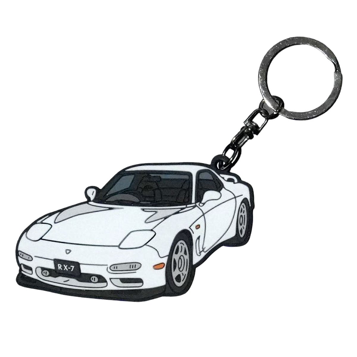 MZRacing｜LoveRotary RX-7　FDラバーキーホルダー｜キーホルダー｜ホワイト