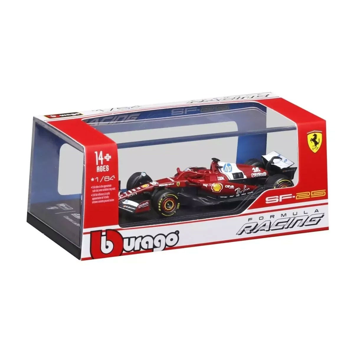 Bburago｜1/64 フェラーリ SF-25 2025 オーストラリアGP No,16 C.ルクレール クリアケース/ドライバー無｜模型