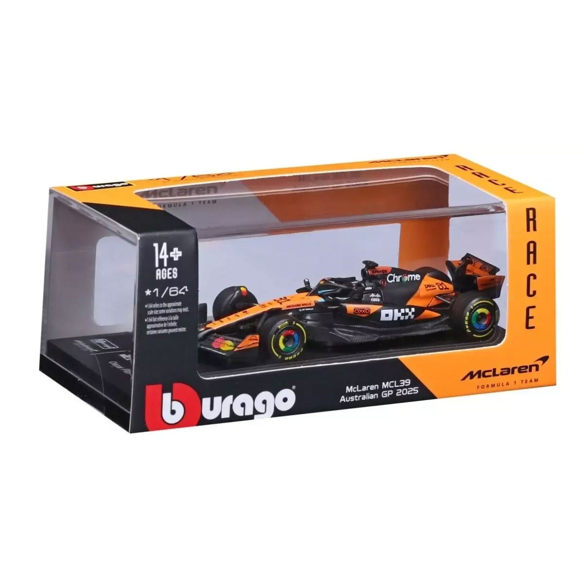 Bburago｜1/64 マクラーレン F1チーム MCL39 オーストラリアGP 2025 No,81 O.ピアストリ クリアケース/ドライバー無｜模型