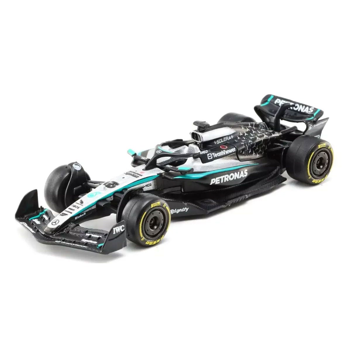 Bburago｜1/64 メルセデス-AMG ペトロナス F1チーム Team W16 2025 オーストラリアGP No,63 G.ラッセル クリアケース/ドライバー無｜模型
