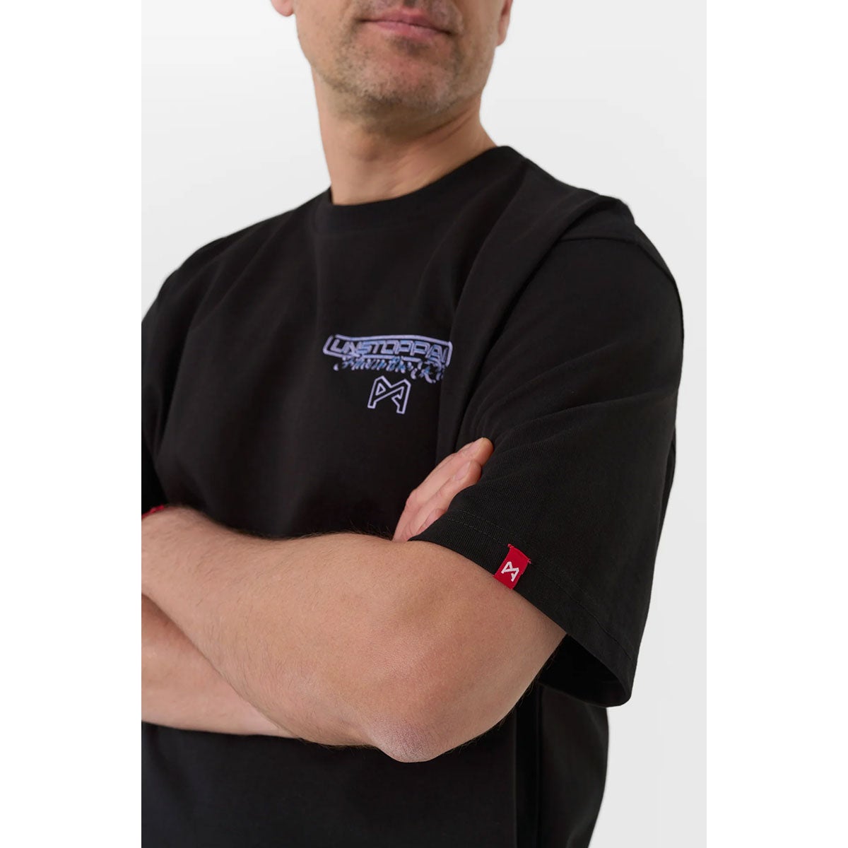 Pando Moto｜ルーク ルーツ オーバーサイズ Tシャツ｜トップス｜ブラック｜モデル着用