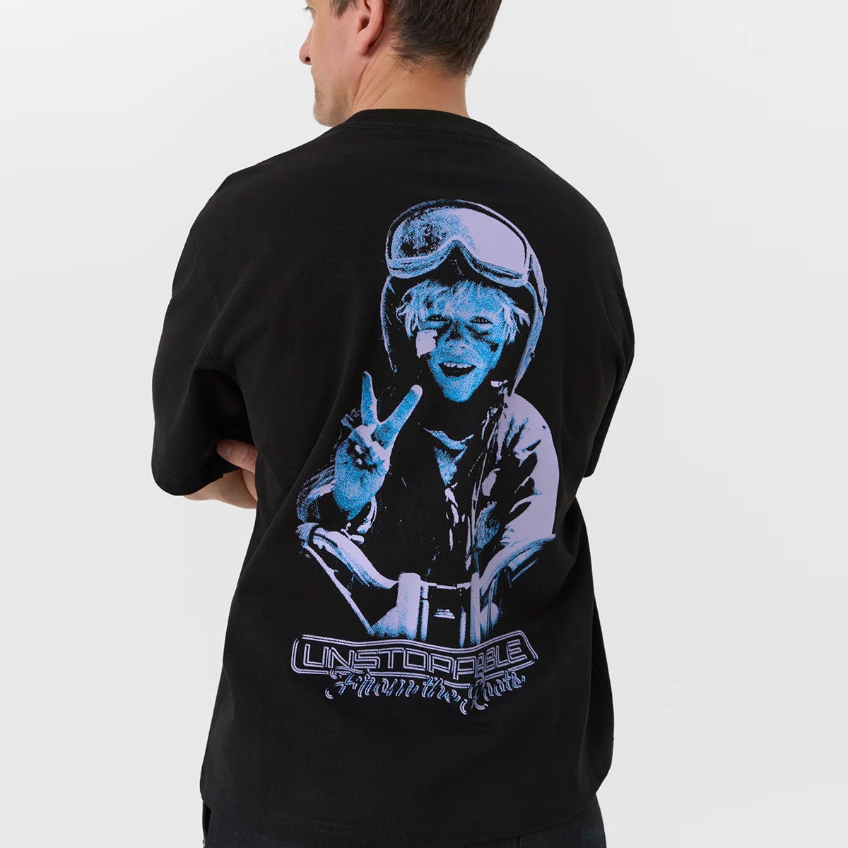 Pando Moto｜ルーク ルーツ オーバーサイズ Tシャツ｜トップス｜ブラック｜モデル着用