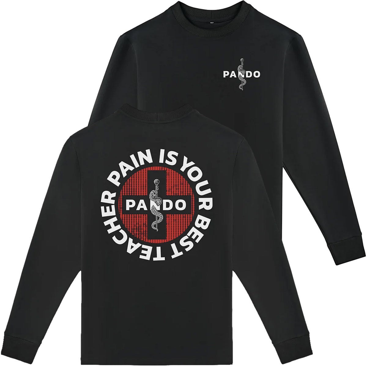 Pando Moto｜トミー ペイン ブラック オーバーサイズ ロングスリーブ Tシャツ｜トップス